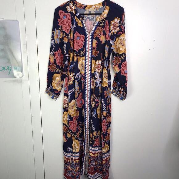 Soft Surroundings Dress Womens PS Parry Maxi Colorful Floral Maximalist Tapestry - Picture 1 of 10
